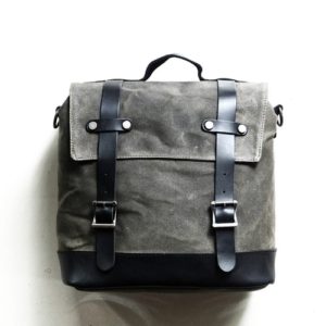 Praktische Vintage-Motorrad-Satteltasche Vintage-Motorradtasche Vintage-Objekt Farbe: Gris vert