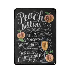 Vintage-Metall-Cocktailplakette “Pfirsich Bellini Vintage-Objekt Vintage-Poster df696df198707592f832b1: Peach Bellini