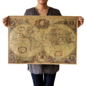 Vintage Globus Poster in braunem mattem Papier Vintage-Objekt Vintage-Poster f4843c1c797abf1a256c88: 71x50cm