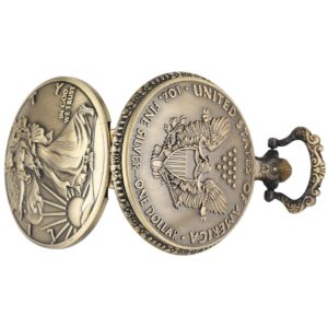 Vintage Taschenuhr mit 1 Dollar Darstellung Klassische Uhr Vintage-Uhr Zwickeluhr Epaisseur: 1,4CM
